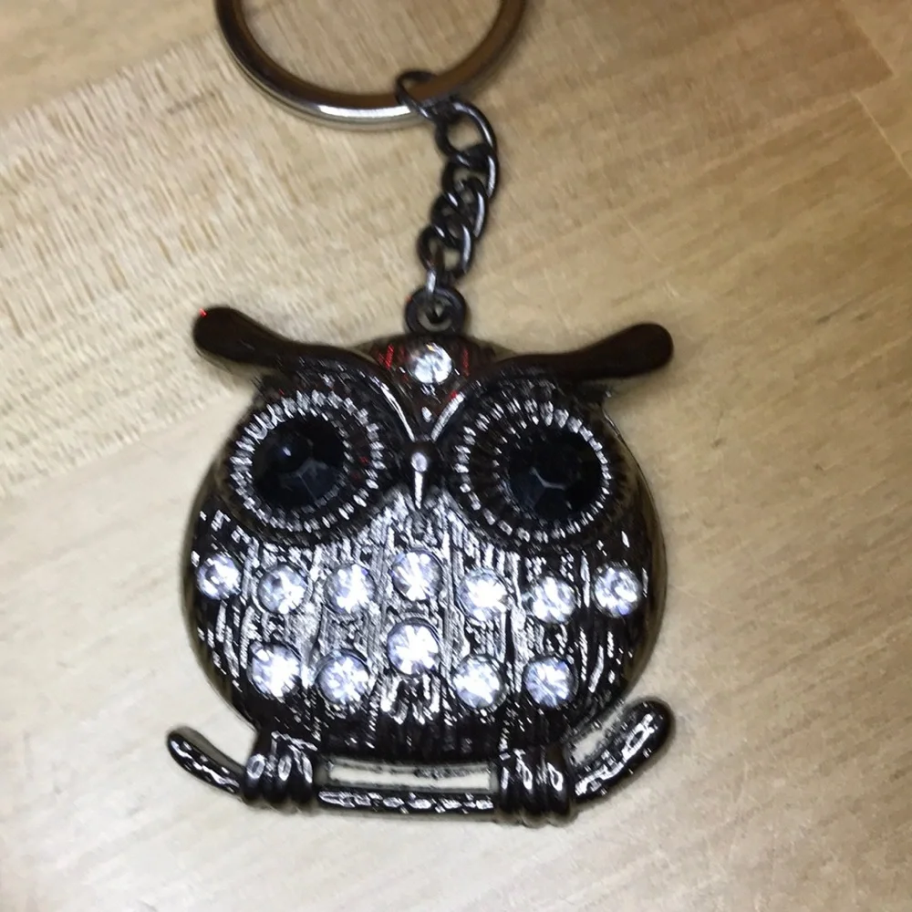 New crystal cz owl keychain great for teachers
